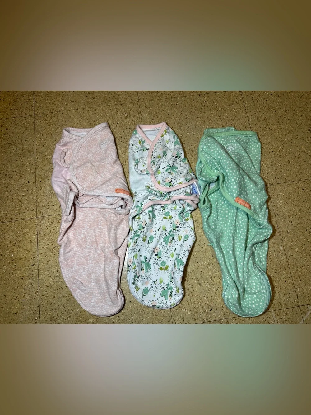 Lot Of 3 Swaddle Me Sleep Sack Baby Girl 3 Pieces Small Medium 0-3m Arm In EUC